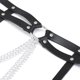 thumbnail image 2 of 1 cadena de cintura con flecos sexy (negro) cadena metálica para el cuerpo Flovel Punk cadena de cuero negro en capas cadenas para el cuerpo cadena para el vientre para mujeres y niñas oso de fresa Electrónica, 2 of 5