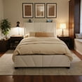 thumbnail image 1 of CHENZM Full Size Bed Frame, Velvet Bed Frame with Headboard and Led Light, Platform Bed Frame for Bedroom Apartment, Dorm, Noise-Free, Easy Assembly, Beige, 1 of 10