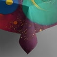 thumbnail image 4 of Colorful Circular Pattern Rectangle Tablecloth 60"x120",Waterproof Polyester Rectangle Table Cloth, Wipeable Spillproof Polyester Tablecloth for Dining, Camping, Indoor and Outdoor, 4 of 5
