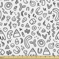 thumbnail image 1 of Geometric Upholstery Fabric by the Yard, Hand Drawn Shapes Strawberry Triangle Squares Banana, Decorative Fabric for DIY and Home Accents, Charcoal Grey and White by Ambesonne, 1 of 5