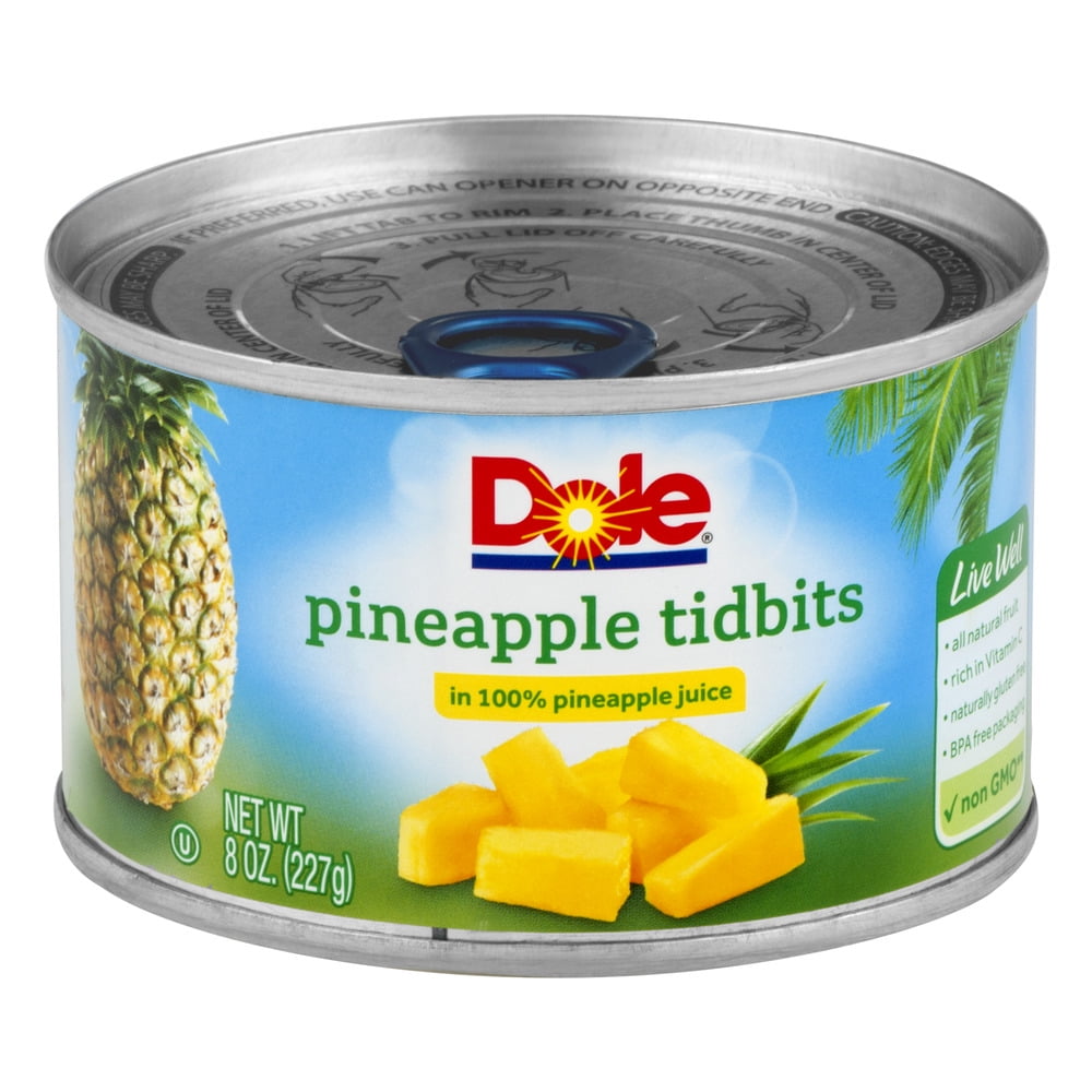 Dole Pineapple Tidbits in 100 Pineapple Juice, 8 oz Can