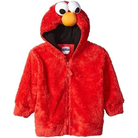 Baby Boys Hood 3D Fuzzy Elmo Sweater 3T