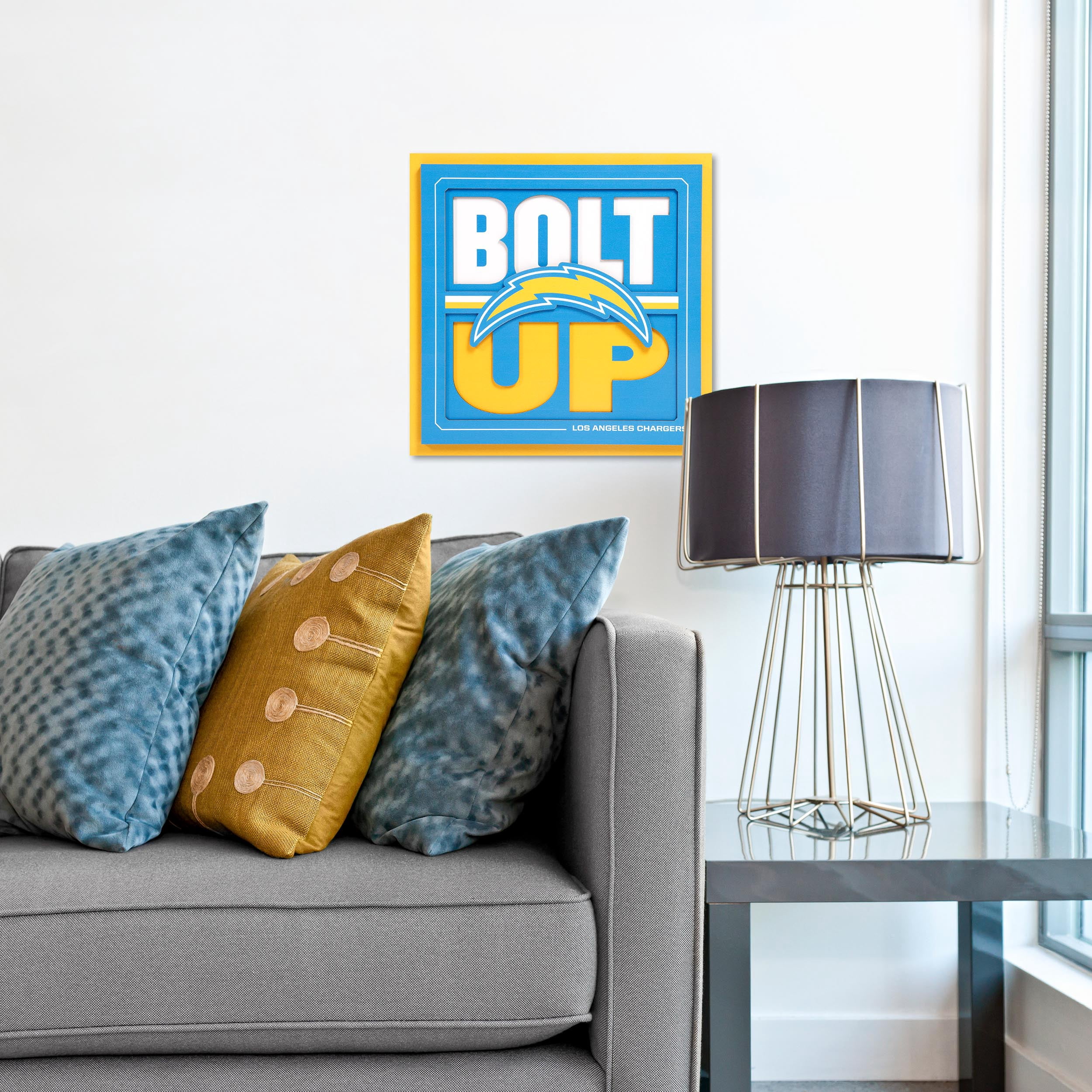 IDNA Los Angeles Chargers 12" x 12" Slogan Series 3D Wall Art