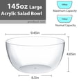 thumbnail image 3 of Trianu 2 Pack Salad Bowls 145oz Large Salad Serving Bowls Reusable, Clear Large Plastic Bowl Serving for Fruits, Salads, Cooking, Condiments, Prepping, BPA Free, 3 of 6