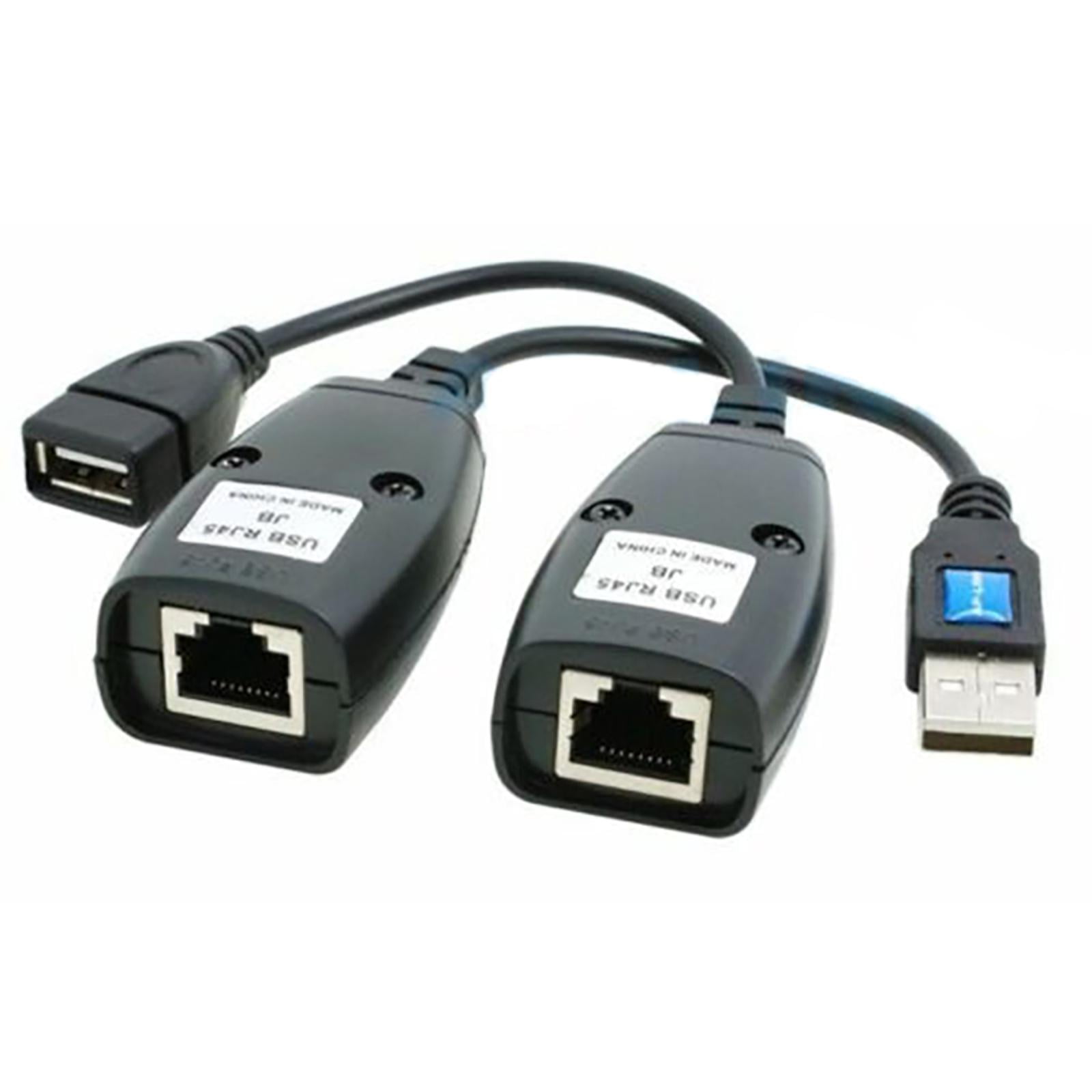 USB 2.0 Male/Female to RJ45 Adapter Set Plug & Play, Extends USB Reach for Keyboard/Mouse Extensions Other Peripherals