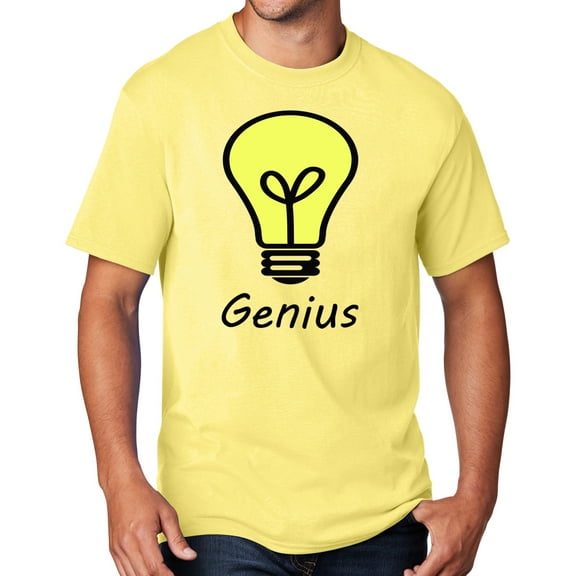 Men's Genius Lightbulb T-shirt, 4XL Yellow