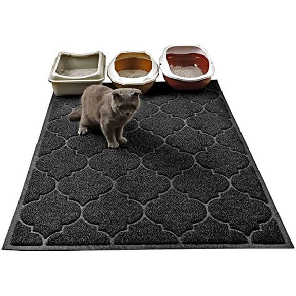 Cat Litter Mat, XL Super Size, Phthalate Free, Easy to Clean, 46x35 Inches, Durable, Soft on Paws, Large Litter Mat.