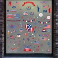 thumbnail image 5 of Dengmore Patriotic Red White Blue Decals 104pcs DIY Sticker Bunting Glass Window Sticker, 5 of 9