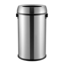 happimess Chuck Kitchen/Office 17.2-Gallon Open-Top Trash Can, Platinum Silver, HPM1015A