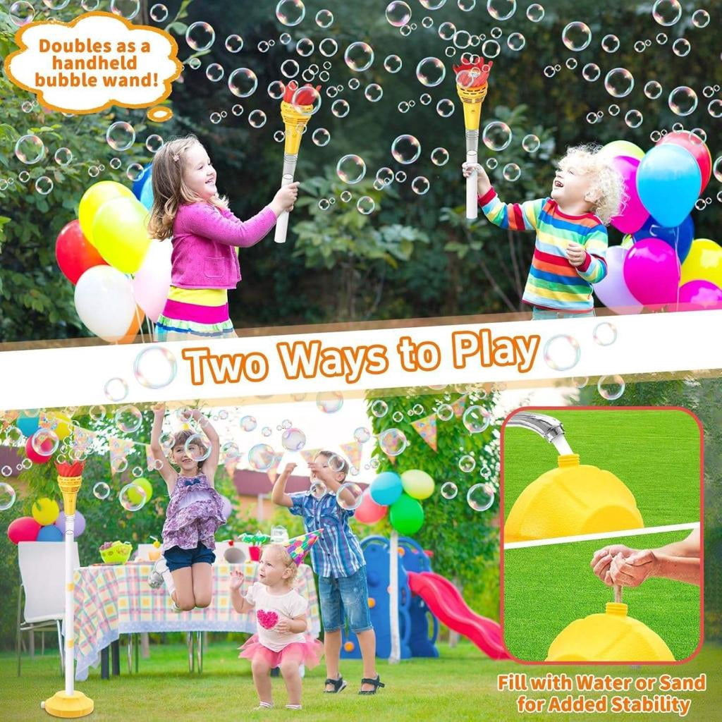 Light Up Music Bubble Machine With Sound Effects Torch Shape Bubble Blower with Rechargeable Design For Park Beach Game
