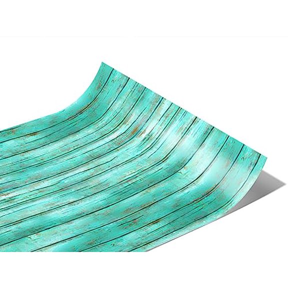 Rwraps Blue Wood Plank Aquamarine Matte Vinyl Film Wrap 59in x 6in Vinyl Vehicle Car Film Sheet Roll