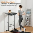 thumbnail image 7 of EXRACING Small Standing Desk Adjustable Height Small Computer Desk Mobile Portable Rolling Laptop Table with Wheels 32" Carbon Fiber Computer Workstation Sit Stand Desks Portable Desks Standing Table, 7 of 7