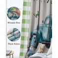 thumbnail image 3 of Easter Kitchen Curtains Green Plaid Blue Truck Eggs Bunny Rustic Cafe Short Curtains for Bathroom Blackout Window Curtain Grommet Small Window Treatment Tier Drapes for Bedroom Living Room 52"x45"x2, 3 of 9