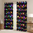 thumbnail image 2 of Castle Fairy Kids Boys Girls Kawaii Colorful Stars Print Curtains Pack of 2 (42x84 Each),Cartoon Universe Galaxy Curtains Blackout,Cute Starry Sky Bedroom Curtains,Lightweight Room Decor, 2 of 6