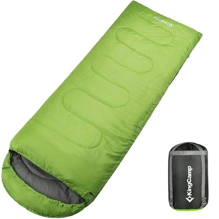 KingCamp Envelope Sleeping Bag 4 Season Lightweight Comfort with Compression Sack Camping Backpack