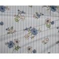 thumbnail image 4 of oneOone Polyester Lycra Dusty Blue Fabric Stripe|Leaves & Floral Artistic Quilting Supplies Print Sewing Fabric By The Yard 56 Inch Wide, 4 of 4