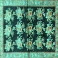 thumbnail image 1 of Ahgly Company Indoor Square Persian Turquoise Blue Traditional Area Rugs, 8' Square, 1 of 4