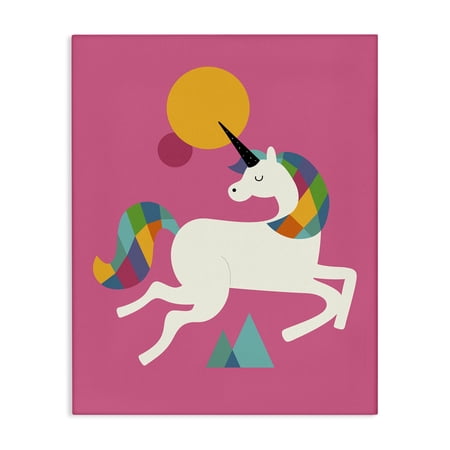 Stupell Industries Minimal Unicorn & Nature Fantasy & Sci-Fi Painting Wrapped Canvas Canvas Art Print Wall Art 36 x 48
