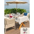 thumbnail image 4 of Outdoor Tablecloth with Umbrella Hole and Zipper, Romance Love Rectangle Table Cloth 60x120 Inch Waterproof Tablecloth, Heart Dog Paw Prints Roses Beige Picnic Table Cover for Patio Camping, 4 of 7