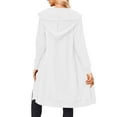 thumbnail image 5 of Resicozy Womens Zip Up Long Hoodies with Two Way Zipper Fashion Oversized Tunic Sweatshirts Long Sleeve Jackets with Pockets White XL, 5 of 5