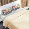 thumbnail image 5 of Yayeee Pillowcase Standard Size Set of 2 Satin Wrinkle Resistant Pillow Case, Green Floral Wave, 5 of 8