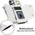 thumbnail image 5 of for iPhone 12 Pro Max Case Wallet with Strap for Women,Crossbody Lanyard and Wristlet Strap,Zipper Pocket,Credit Card Holder,Ring Stand,RFID Blocking Phone Wallet Case(6.7 inch,White), 5 of 18