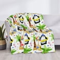 thumbnail image 3 of Honeii Penguins On The Beach print throw blanket, crafted from cozy cotton flannel, offers versatile home decor as a bedding suitable for all seasons.-40"x30", 3 of 6