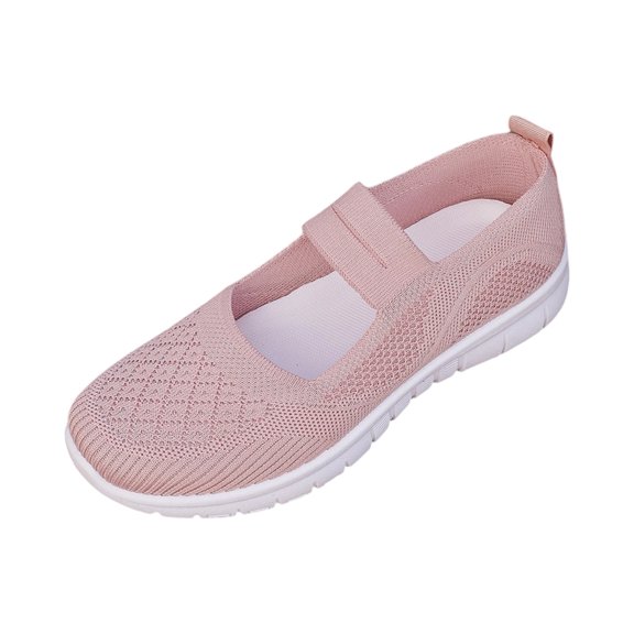 LTTVQM Womens Slip on Sneakers Arch Support Strap Diabetic Orthopedic Walking Shoes Anti-Skid Breathable Mesh Comfy Workout Sneakers Pink 36(US-5.5)