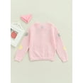 thumbnail image 4 of Toddler Baby Girl Knit Cardigan Outwear Kids Plush Ball Decoration O-Neck Long Sleeve Knitwear Tops Valentines Day Clothes, 4 of 9