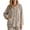 Gray, variant on Women's Fleece Bed Jacket with Front Pockets Comfortable Button Front Sleepwear Top Cozy Lounge Wear for Sleeping