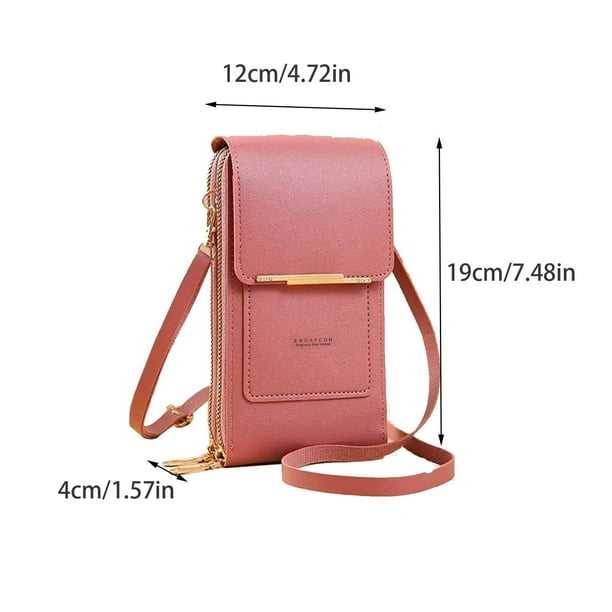 Bolsa de Teléfono Y Cartera, Bolsa de Teléfono de Pantalla Táctil de Cuero 19x12x4cm con Correa de Hombro, Múltiples Compartimentos para Tarjetas Maquillaje en Efectivo Y Hasta 6.7 Pulgadas Teléfonos