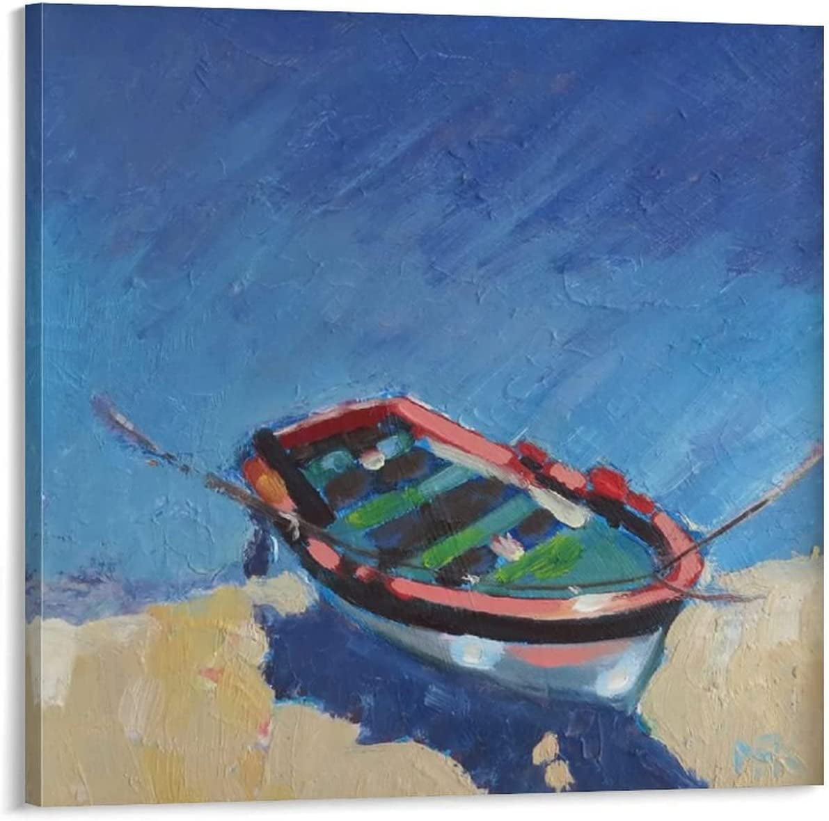 Posters & Prints Rowing Wall Art Colorful Boat Oil Painting Sailing