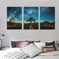 thumbnail image 3 of Nawypu  JT Road Joshua Tree National Park Starry Sky Photo Print Stretched Canvas Wall Art 12''x16''X3 Panels, 3 of 4