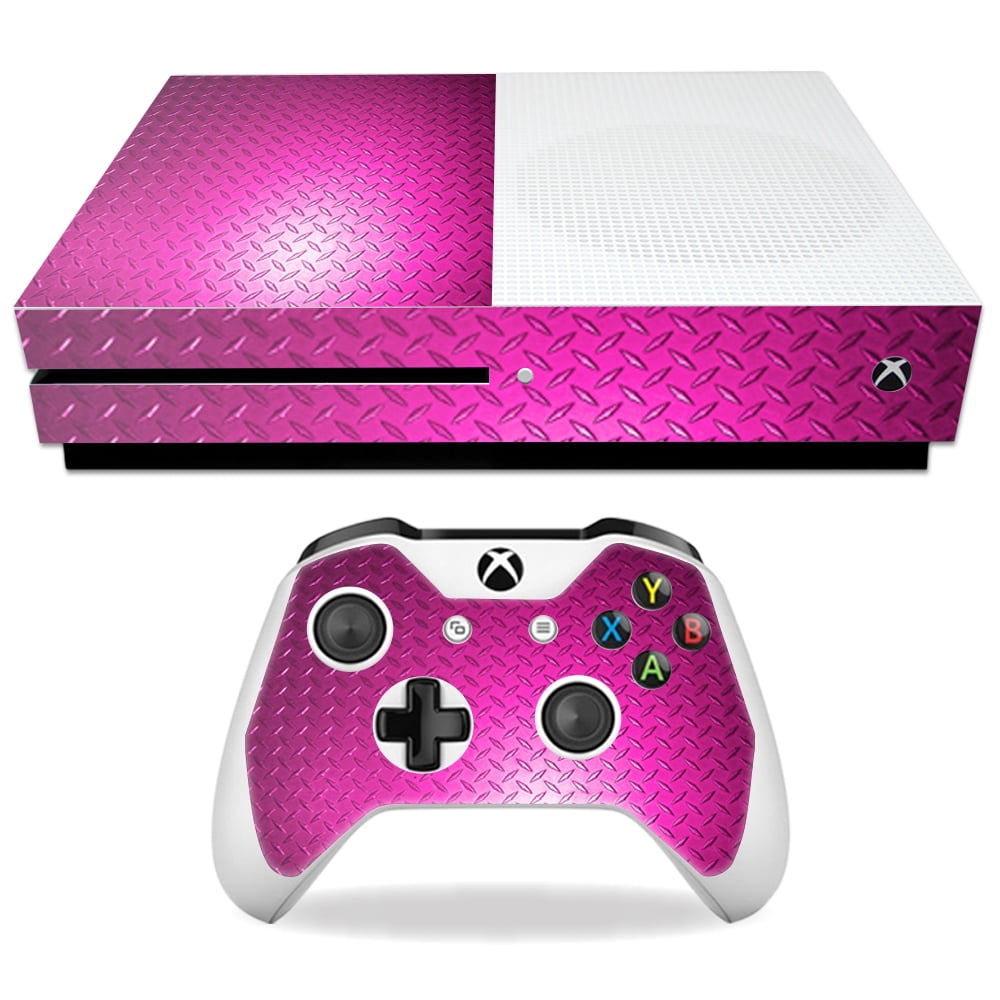 Skin Decal Wrap for Microsoft Xbox One S Pink Diamond Plate Walmart