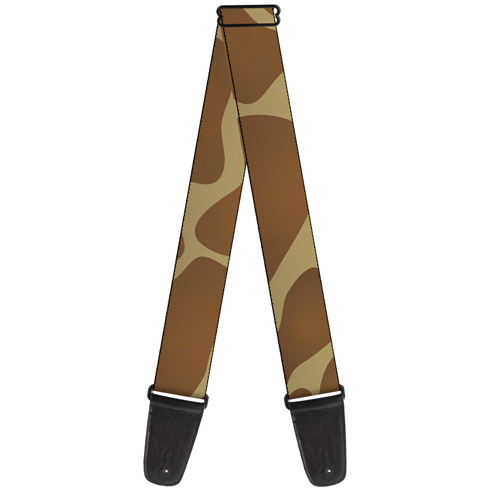 Buckle-Down Guitar Strap, Giraffe Spots Tan Brown, 2 Inches Wide