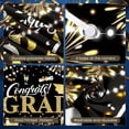 thumbnail image 4 of Gold Grad Cap Graduation Banner Colorful Stars Grad Backdrop Confetti Design Black Background Academic Background for Graduation Party College Graduation Grad Photo Shoot, 4 of 5