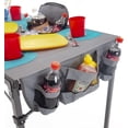 thumbnail image 4 of Creative Outdoor Portable Folding Table with Built-In Outdoor Cooler and 4 Cup Holders, Teal Gray, 4 of 8