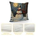 thumbnail image 4 of Creowell Snowman Pillow Covers Christmas Throw Pillows, Winter Scene Outdoor Pillowcase Cushion Case Decor for Home Sofa Couch Bed PC-020 Short Plush Pillow (Universal 1) Square White, 4 of 5