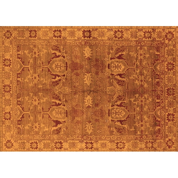 Ahgly Company Indoor Rectangle Oriental Orange Traditional Area Rugs, 4' x 6'