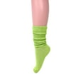 thumbnail image 3 of Long Cotton Lightweight Slouch Socks 3 PAIRS Lemon Green Boot Socks Size 9-11, 3 of 7
