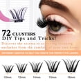 thumbnail image 4 of DIY Lash Extension Kit, Lash Cluster 72 Pcs with 72h Strong Hold Lash Bond and Seal + Cluster Eyelashes Applicator Tool Eyelash Extensions Kit for Self Applicator at Home, 4 of 10