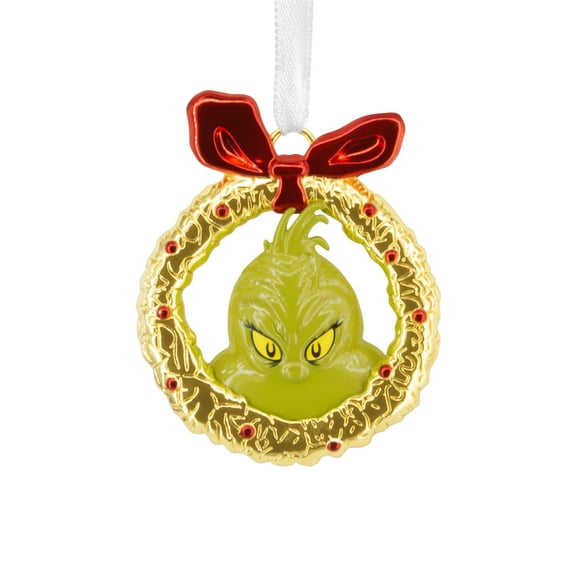 Hallmark Dr. Seuss's How the Grinch Stole Christmas! Grinch in Wreath Christmas Ornament, Metal