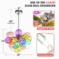 thumbnail image 6 of Longree Color Glass Bubble Ball Chandelier, Blown Glass Pendant Light Fixture for Children's Rooms, Bedrooms, Living Rooms - 16x14 inch, 6 of 7