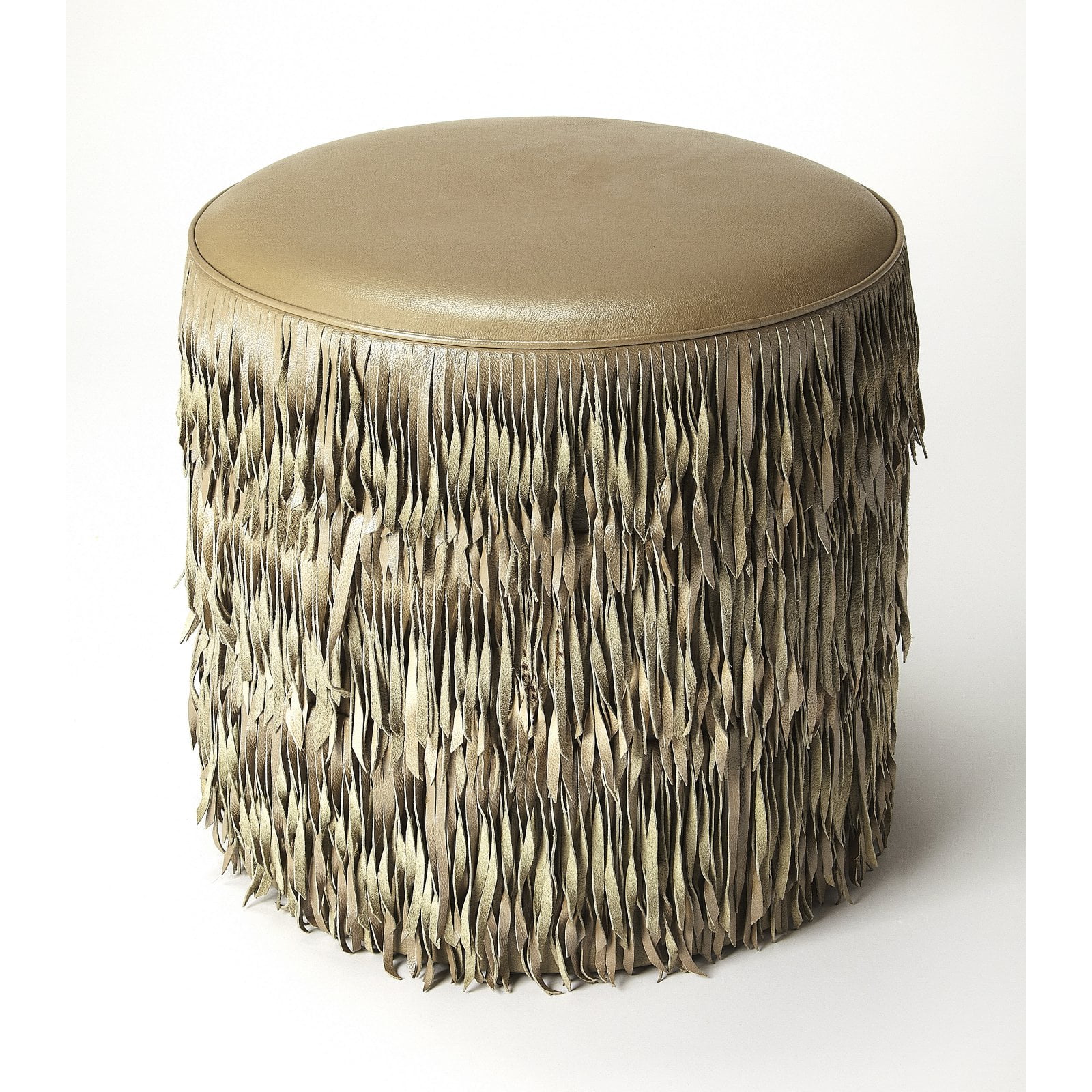Butler Specialty Tassels Leather Ottoman