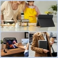 thumbnail image 6 of For iPad Air 11 2024 Case, iPad Pro 11 2022/2021/2020/2018 Case, iPad Air 5th 4th Gen 10.9" Case, Auto Sleep Wake Kickstand Elastic Band Pencil Holder Front Pocket Business Case, Black, 6 of 7