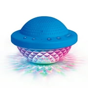 Bluescape Floating Bluetooth Speaker - IPX7 Waterproof, 6W RMS Audio, LED Light Show, FM Radio, 6-Hr Playtime, True Wireless Stereo for Hot Tubs & Pools