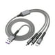 thumbnail image 1 of Cable de datos, carga rápida super rápida, uno a tres, 1.2m, 5A, gris, 1 of 2