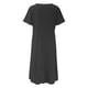 thumbnail image 4 of Vestido informal de mujer, de manga corta, cuello redondo, holgado y con bolsillos, en color liso., 4 of 5