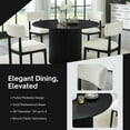 thumbnail image 3 of Roundhill Furniture Henriet 5-Piece Round Dining Set, Pedestal Dining Table with 4 Stylish Chairs, Black, 3 of 13