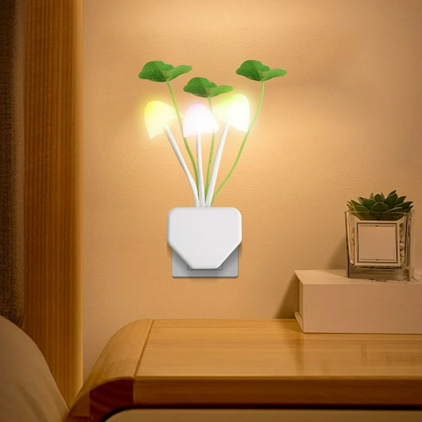 Light Control Leaf LED Night Light US Plug Color Changing 0.5W Energy-Saving For Bedroom Children's Room Bathroom Living Room
